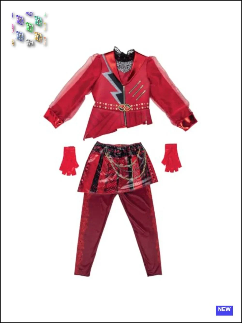 Disney Descendants Deluxe Red Kids Halloween Costume Jumpsuit Size L 10-12